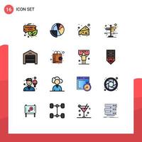16 Flat Color Filled Line concept for Websites Mobile and Apps ecommerce street data direction swiss Editable Creative Vector Design Elements