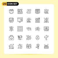 Line Pack of 25 Universal Symbols of screen monitor pray computer identity Editable Vector Design Elements