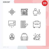 Set of 9 Modern UI Icons Symbols Signs for appliances pot hook plant body Editable Vector Design Elements