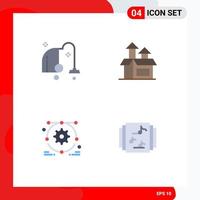 4 Flat Icon concept for Websites Mobile and Apps cleaning web design vacuum performance collection Editable Vector Design Elements