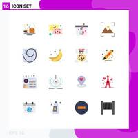 User Interface Pack of 16 Basic Flat Colors of proportion golden ratio cart photography focus Editable Pack of Creative Vector Design Elements