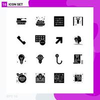 16 Creative Icons Modern Signs and Symbols of computers call control telephone gymnast Editable Vector Design Elements