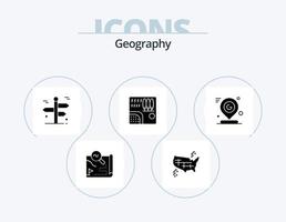 paquete de iconos de glifo de geografía 5 diseño de iconos. lluvia. bosque. estados viaje. viajar vector