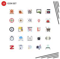 Pictogram Set of 25 Simple Flat Colors of bottle image scale favorite shopping Editable Vector Design Elements
