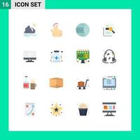 Universal Icon Symbols Group of 16 Modern Flat Colors of personal human touch hr structure Editable Pack of Creative Vector Design Elements