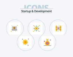 Startup And Develepment Flat Icon Pack 5 Icon Design. . film. play. play. network vector