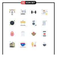 Modern Set of 16 Flat Colors Pictograph of board space document planet invoice Editable Pack of Creative Vector Design Elements