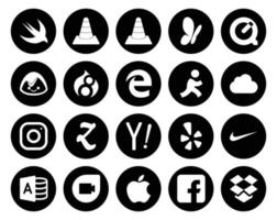 20 Social Media Icon Pack Including microsoft access yelp edge search zootool vector