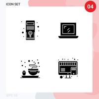 Creative Icons Modern Signs and Symbols of computer tea system laptop online Editable Vector Design Elements