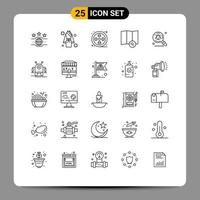 Modern Set of 25 Lines and symbols such as bug search spa map paint Editable Vector Design Elements