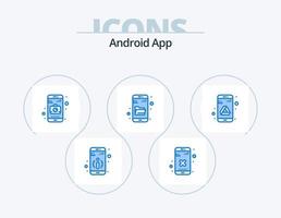 Android App Blue Icon Pack 5 Icon Design. storage. drive. camera. app. research vector