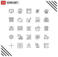 paquete de iconos de vectores de stock de 25 signos y símbolos de línea para elementos de diseño de vectores editables web de plumas de dinero de caligrafía de plumas de quinn