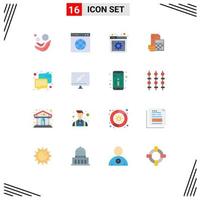 Modern Set of 16 Flat Colors and symbols such as debt accumulation website investment settings Editable Pack of Creative Vector Design Elements