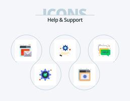 Help And Support Flat Icon Pack 5 Icon Design. chat. optimization. page. management. mail vector