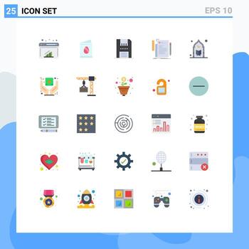 paquete de línea vectorial editable de 25 colores planos simples de dispositivos de archivo de script que codifican productos elementos de diseño vectorial editables vector
