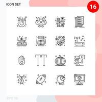 16 Universal Outlines Set for Web and Mobile Applications files coding fathers day code fund Editable Vector Design Elements