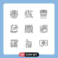 9 Thematic Vector Outlines and Editable Symbols of computer document hobby attachment theater Editable Vector Design Elements