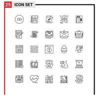 25 Universal Line Signs Symbols of building valentine document store online Editable Vector Design Elements