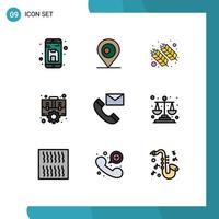 Set of 9 Modern UI Icons Symbols Signs for strategic office food management wheat Editable Vector Design Elements