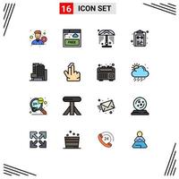 paquete de iconos de vector de stock de 16 signos y símbolos de línea para la construcción de marca de tecnología de bloc de notas elementos de diseño de vector creativo editable