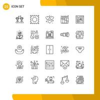 Set of 25 Vector Lines on Grid for employee layout game graphics workflow Editable Vector Design Elements