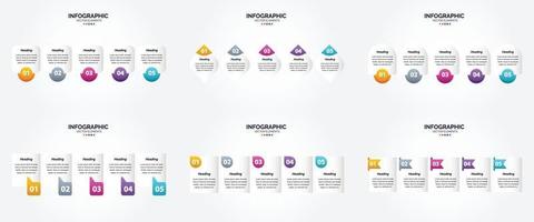 ilustración vectorial infografía conjunto de diseño plano para folleto publicitario y revista vector