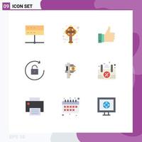 9 Creative Icons Modern Signs and Symbols of accuracy unlock patrick rotate like Editable Vector Design Elements