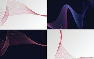 Collection of geometric minimal lines pattern set vector