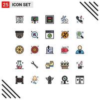 paquete de iconos vectoriales de stock de 25 signos y símbolos de línea para dejar la pantalla de comodidad cambiar dos elementos de diseño vectorial editables vector