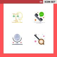 Editable Vector Line Pack of 4 Simple Flat Icons of choice furniture judgment phone india Editable Vector Design Elements