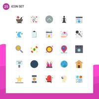 Editable Vector Line Pack of 25 Simple Flat Colors of domain game up strategy chess Editable Vector Design Elements