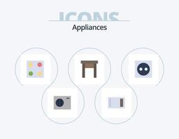 Appliances Flat Icon Pack 5 Icon Design. electricity. apartment. electro. stool. home vector