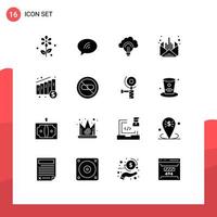 16 Creative Icons Modern Signs and Symbols of chart message light business mail Editable Vector Design Elements