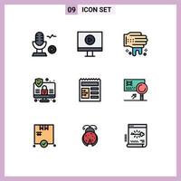 9 Creative Icons Modern Signs and Symbols of banking ui washing basic security Editable Vector Design Elements