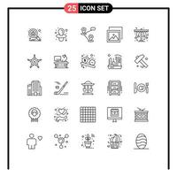 Pictogram Set of 25 Simple Lines of entertainment play location swing photo Editable Vector Design Elements