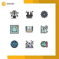 Set of 9 Modern UI Icons Symbols Signs for cpu computing gear computer notice Editable Vector Design Elements
