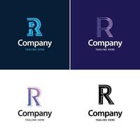 Letter R Big Logo Pack Design Creative Modern logos design for your business vector