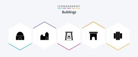 Buildings 25 Glyph icon pack including building. shop. industry. marketplace. building vector