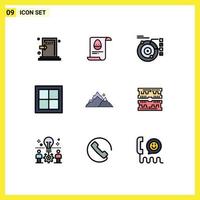 9 iconos creativos signos y símbolos modernos de elementos de diseño de vectores editables planetarios de apartamento de huevo de casa interior