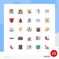 conjunto de 25 iconos de interfaz de usuario modernos símbolos signos para código de barras gente de vacaciones hacha de halloween elementos de diseño vectorial editables vector