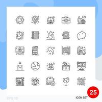 Modern Set of 25 Lines Pictograph of man retro employee photography antique camera Editable Vector Design Elements