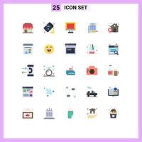 Universal Icon Symbols Group of 25 Modern Flat Colors of house select job computer news paper employment Editable Vector Design Elements