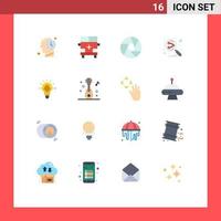 16 Universal Flat Colors Set for Web and Mobile Applications success search engine aperture social network Editable Pack of Creative Vector Design Elements