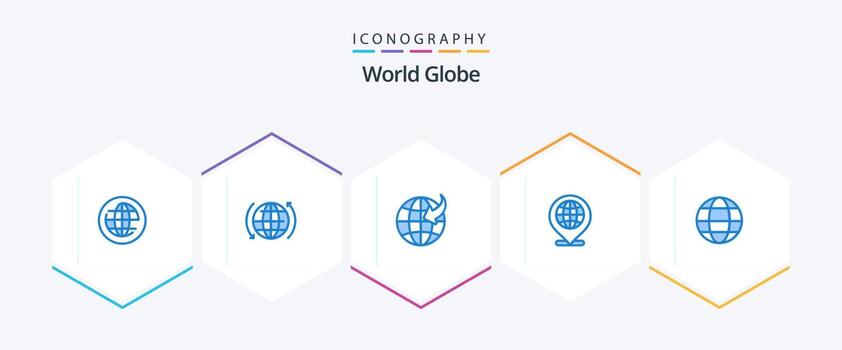 globo 25 paquete de iconos azules que incluye web. globo. flecha. localización. globo vector