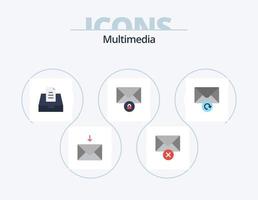 Multimedia Flat Icon Pack 5 Icon Design. . . mailbox. retry. mail vector