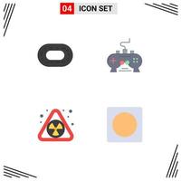 Pack of 4 Modern Flat Icons Signs and Symbols for Web Print Media such as stadium pollution game xbox creative Editable Vector Design Elements