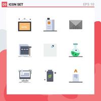 Universal Icon Symbols Group of 9 Modern Flat Colors of view wireframe interface webpage page Editable Vector Design Elements