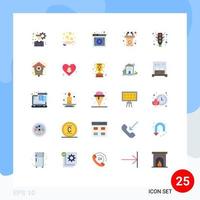 Flat Color Pack of 25 Universal Symbols of light speech online rostrum podium Editable Vector Design Elements