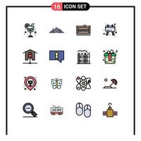 conjunto de 16 iconos de interfaz de usuario modernos signos de símbolos para dispositivos de kit tablero de notas de bangladesh elementos de diseño de vectores creativos editables