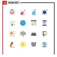 16 iconos creativos signos y símbolos modernos de porcentaje de alquiler bandera de parte musical paquete editable de elementos de diseño de vectores creativos